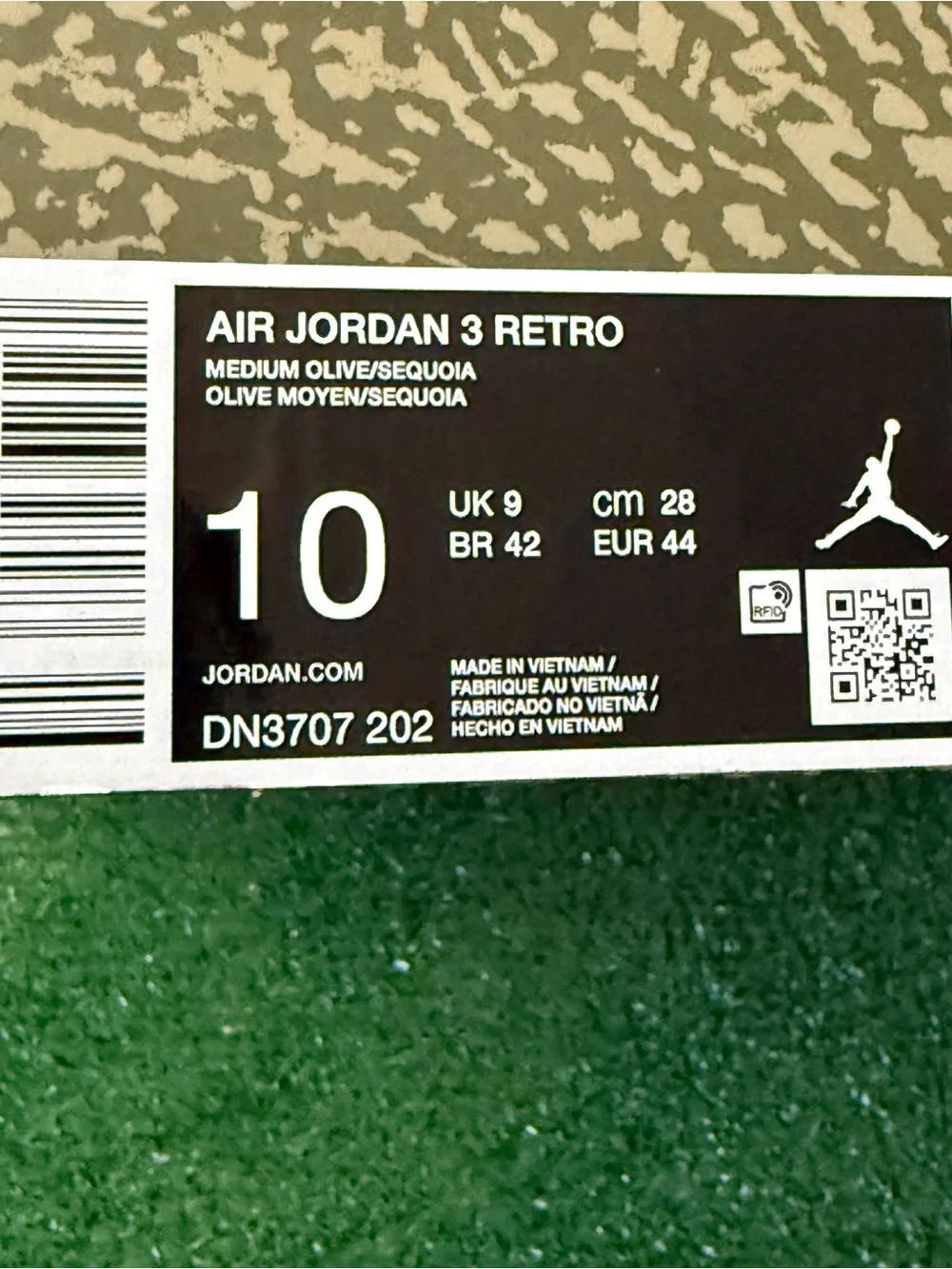 Jordan 3 Retro Olive Green Nubuck Men's Sneakers